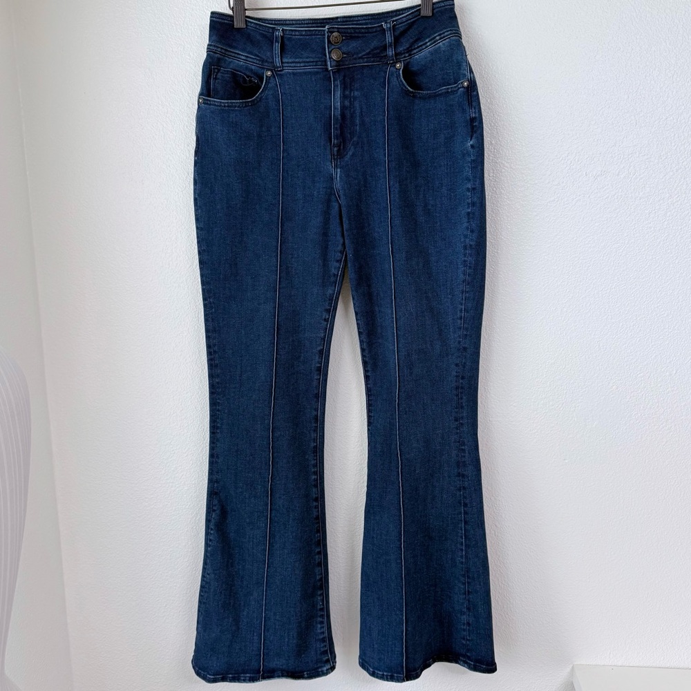 Vigoss Slim Flare Trouser Jeans | Dark Indigo Front Seam | Size 30